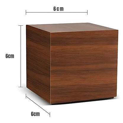Digitale LED Wekker Kubus met Temperatuur Display Hout Finish