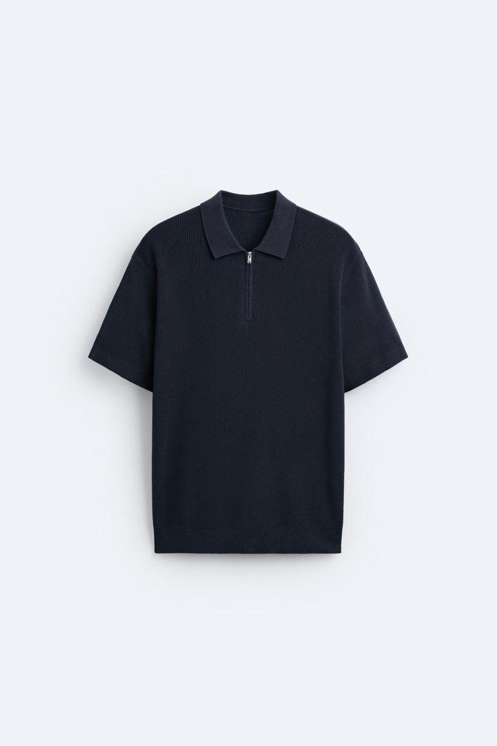 Mannen Polo Rits Gebreid Elegante Look