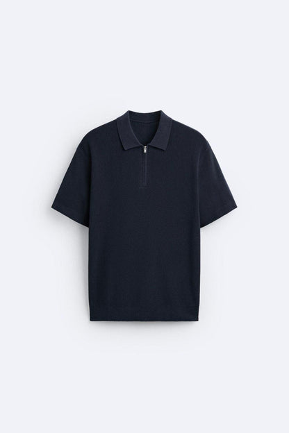 Mannen Polo Rits Gebreid Elegante Look
