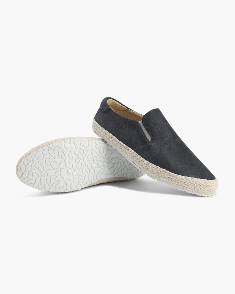Heren Espadrille Slip-On van Suède met Jute Zool Comfortabel Zomer Schoenen