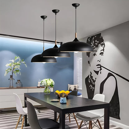 Hanglamp Hout IJzer Scandinavisch Japandi Rond E27 Ø35 Ø60 Eetkamer Keuken