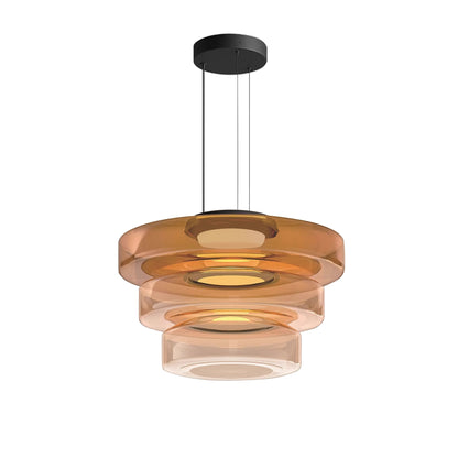 Zenor gelaagde hanglamp glas amber eetkamer woonkamer design verlichting modern gelaagd glaslamp