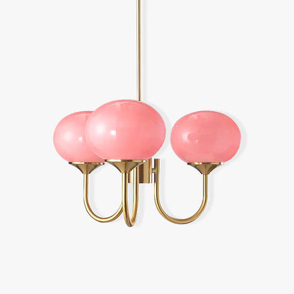 Plafondlamp Glas Roze Goud Retro 3 of 5 Lichts Hanglamp Woonkamer Slaapkamer Eetkamer Luxe