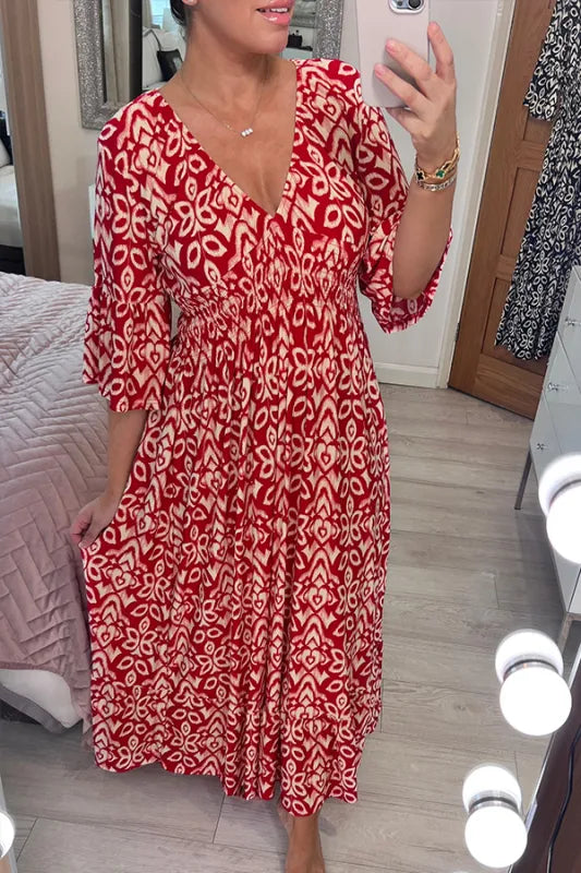 Bohemian Maxi Jurk V-hals Zomerjurk Lange Jurk - StudioMarella