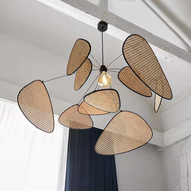 Hanglamp Rotan Handgeweven Zwart Naturel E27 Woonkamer Eetkamer Boho Scandinavisch