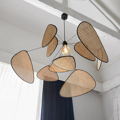Hanglamp Rotan Handgeweven Zwart Naturel E27 Woonkamer Eetkamer Boho Scandinavisch