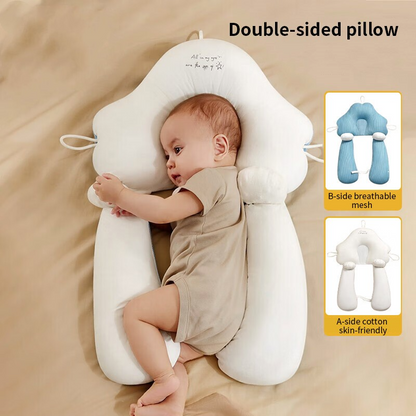 Ergonomisch Babykussen met Hoofdondersteuning Katoenen Wiegkussen Pasgeboren