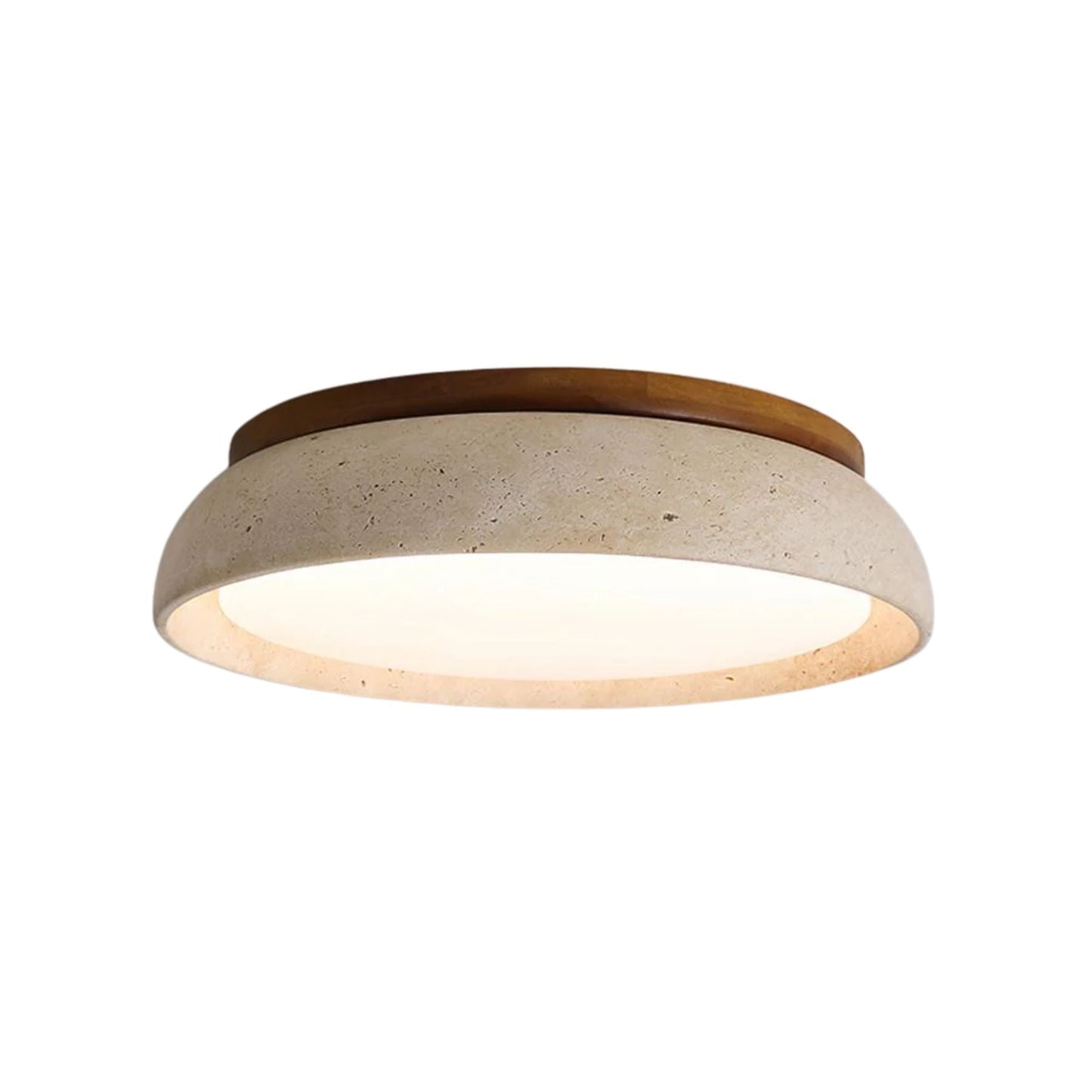 Depiara plafondlamp travertin hout LED 3000K beige plafondverlichting woonkamer slaapkamer hal badkamer modern minimalistisch