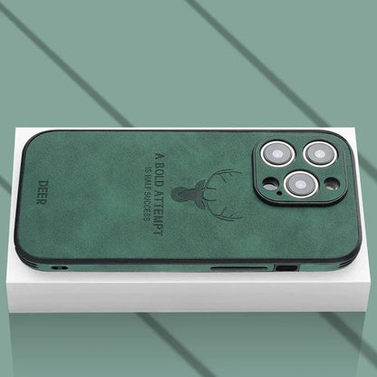 Luxe Wildleren iPhone Hoes Zwart Bruin Donkergroen Lichtblauw Beschermhoes met Shockabsorptie Camerabescherming