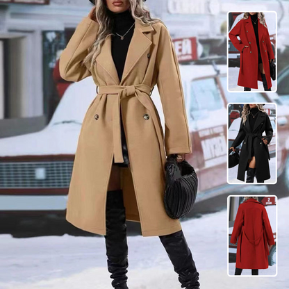 Dames Trenchcoat Waterdicht Warm met Dubbele Knoopsluiting