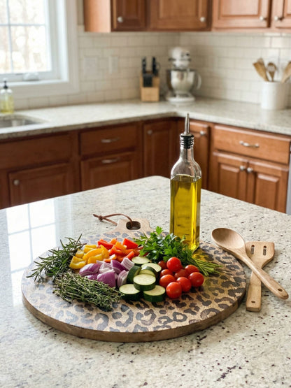 Houten Serveerplank Sapelehout Rond en Vierkant Scandinavisch Design voor Keuken en Tafel