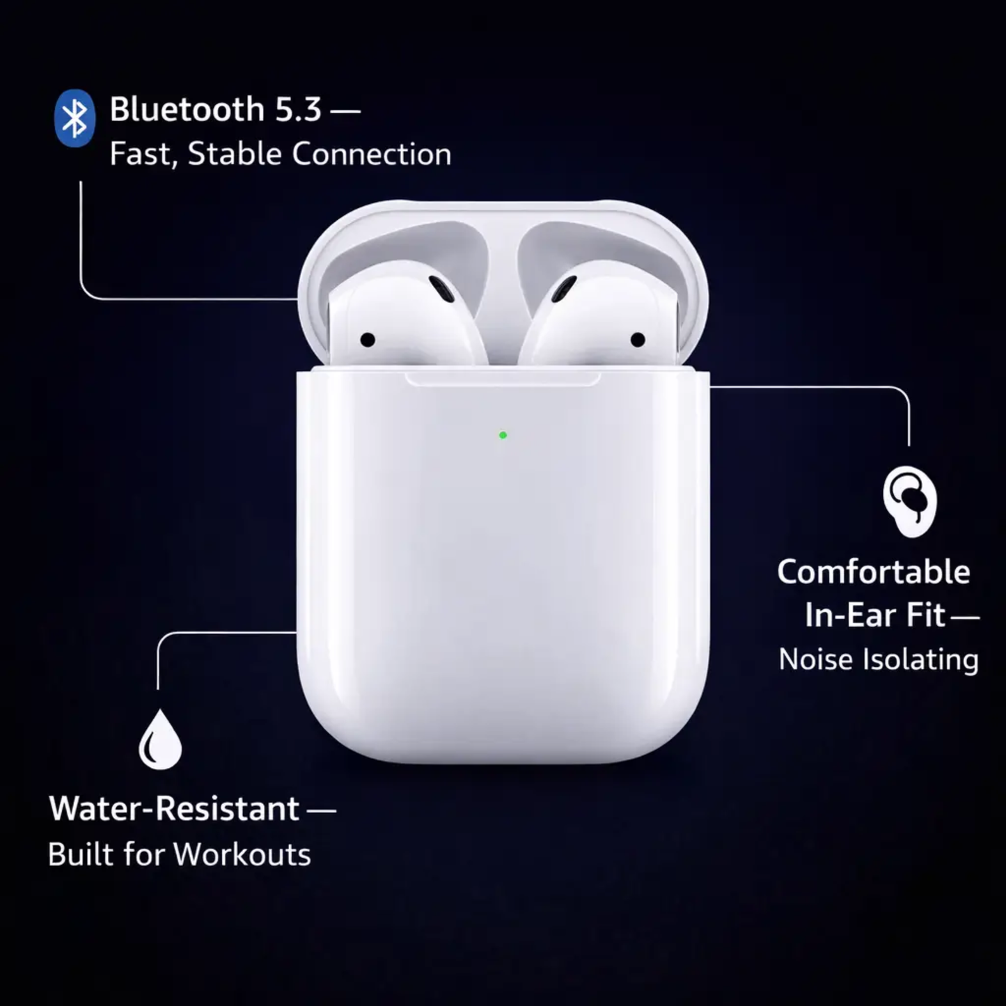 Draadloze Bluetooth Oordopjes met Oplaadcase – Compacte In-Ear Headset met Microfoon