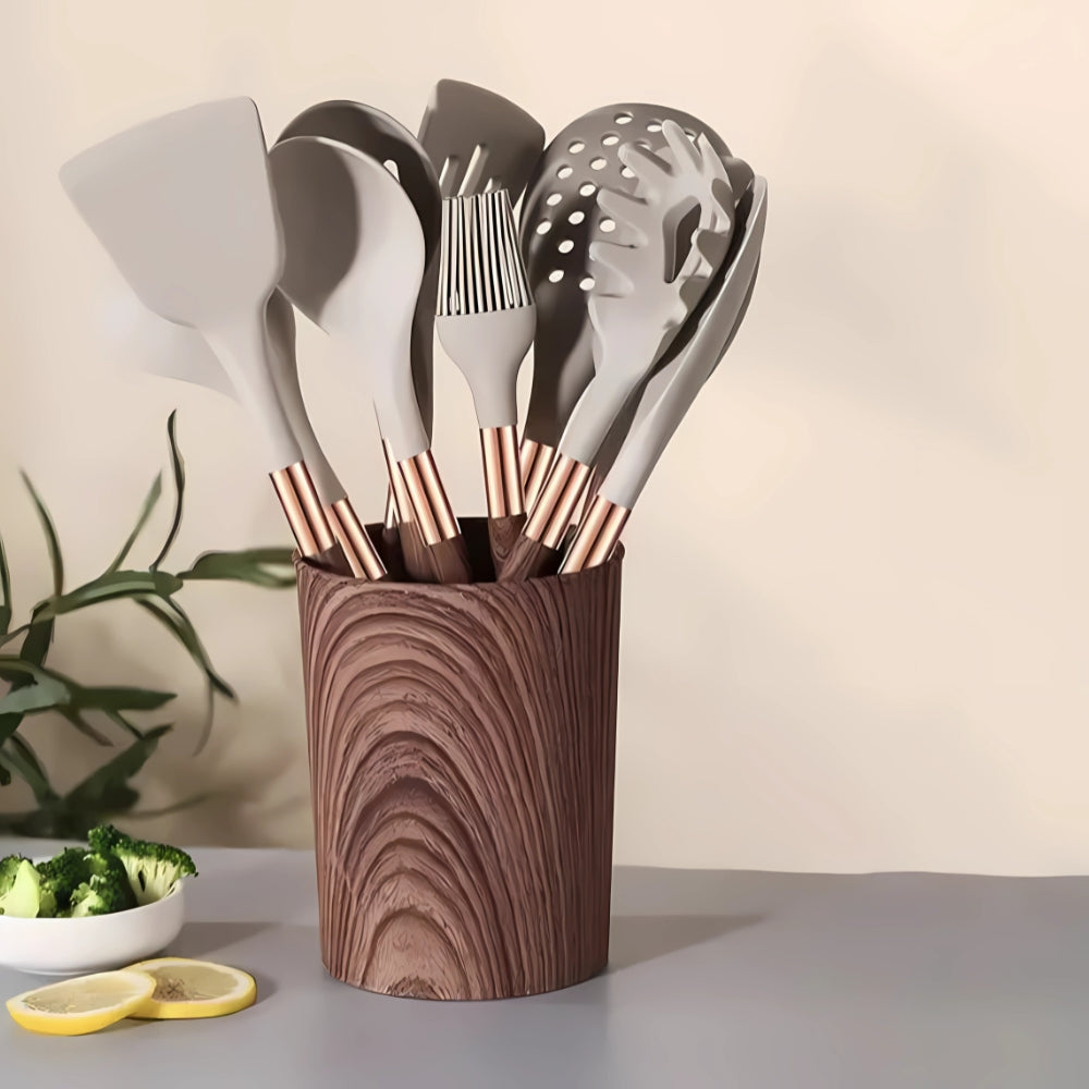 Siliconen Kookgereiset – 10-delig – Hittebestendig – Ergonomische Handgrepen – Antiaanbak – Moderne Keukenhulp voor Roeren & Keren