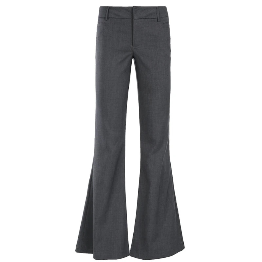 Elegante Broek Hoog Uitgesneden met Wijde Pijpen
