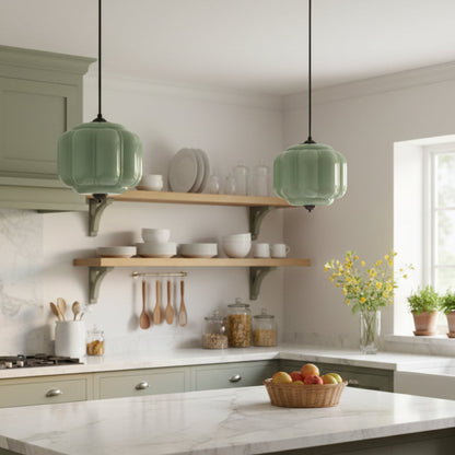Vintage Melkglas Hanglamp met Messing Armatuur – Klassiek Retro Design voor Eetkamer, Hal & Leeshoek