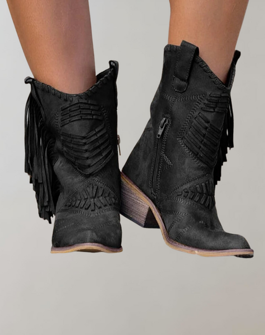 Ritslaarzen Franjes Vintage Look Damesschoenen - StudioMarella