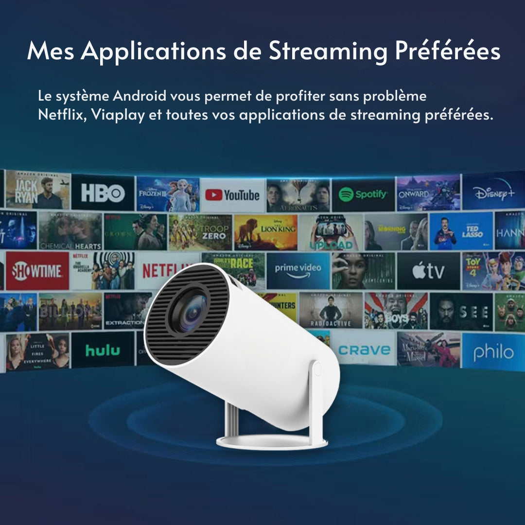 4K Beamer Smart Projector Wifi Bluetooth HDMI 180°