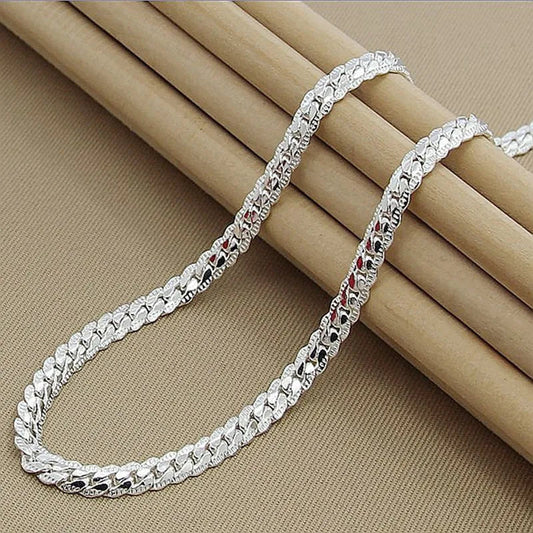 Elegante Sterling Zilveren Schakelketting 925 – Minimalistisch Sieraad voor Dagelijks Gebruik en Feestelijke Gelegenheden