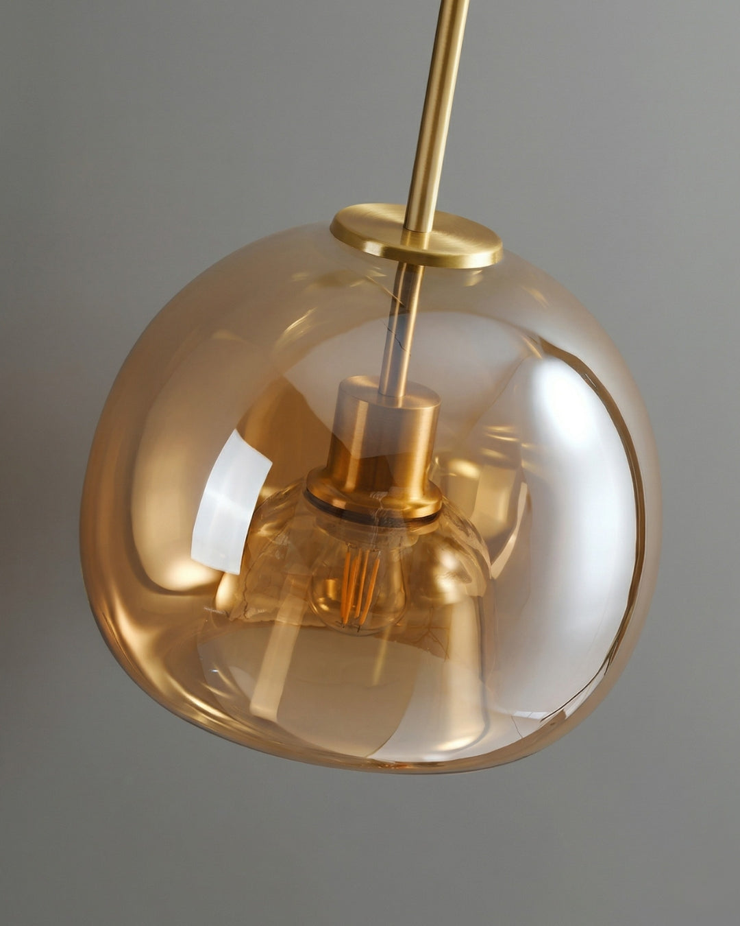 Thyra Hanglamp – Getint Glas Sculpturale Verlichting Warm Diffuus Licht Amber Rookgrijs – Type A 25cm Type B 29cm