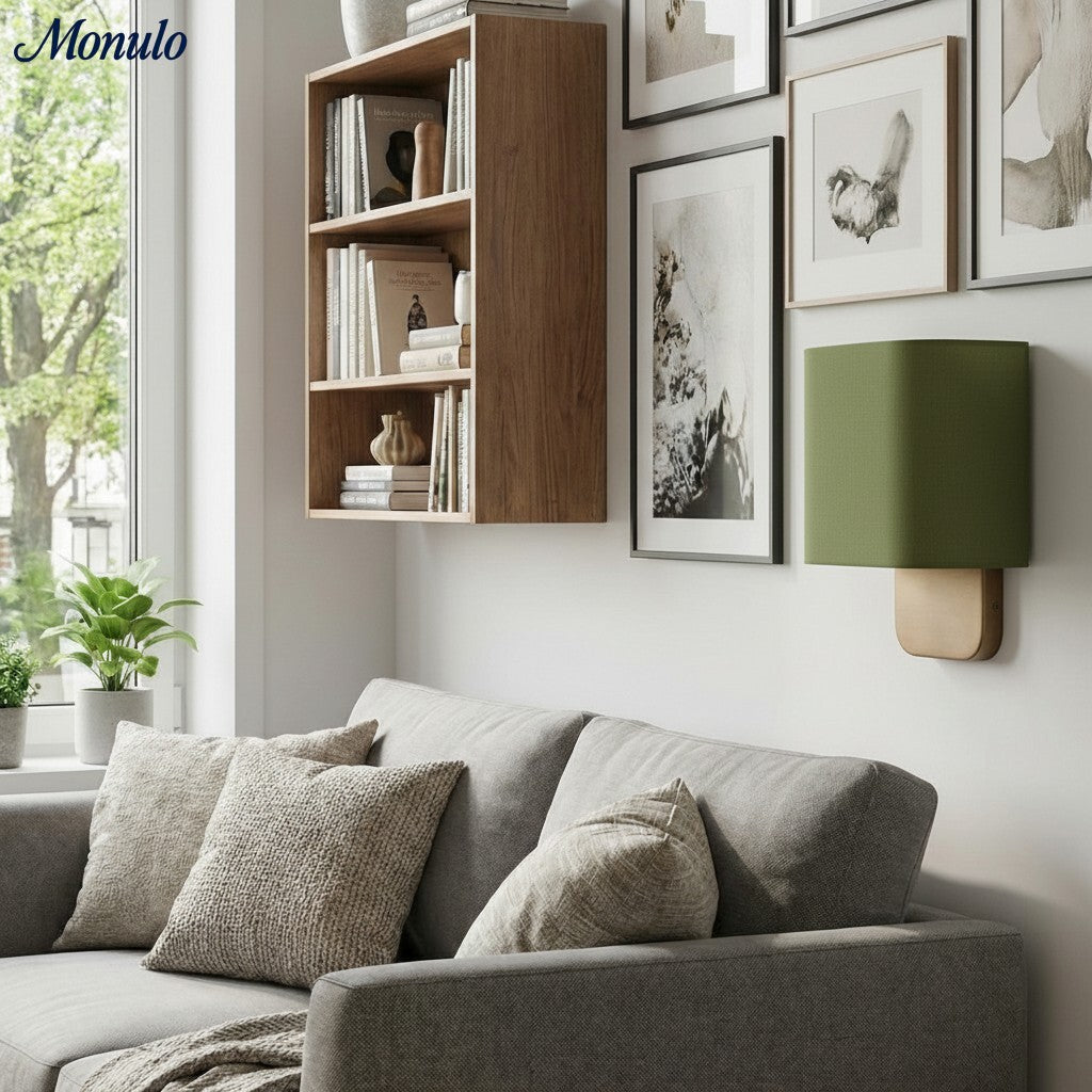 Stoffen Wandlamp met Metalen Fitting voor Leeslicht Slaapkamer