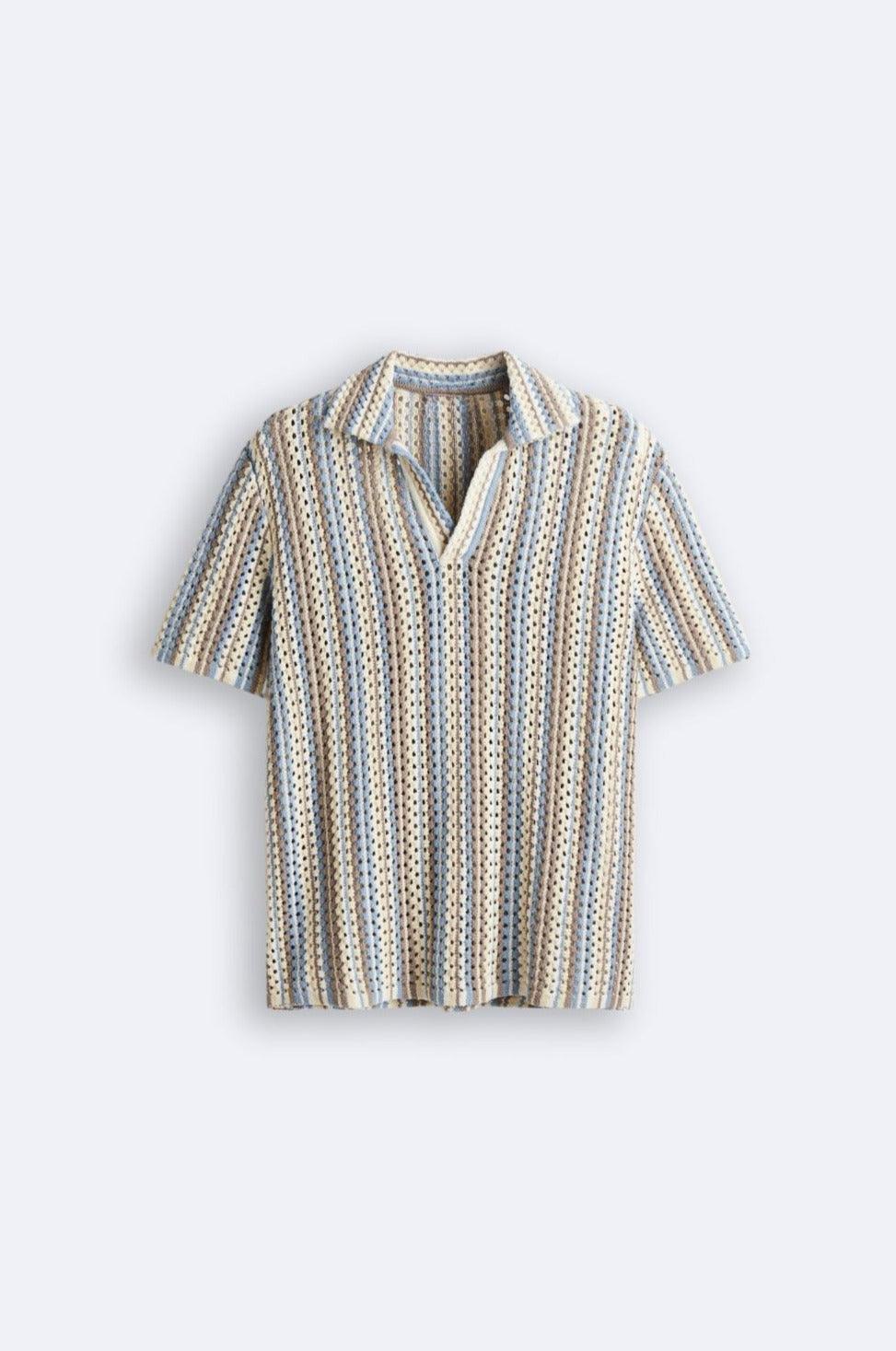 Polo Shirt Streepjes Luchtig Katoen Casuel - StudioMarella