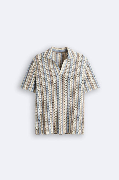 Polo Shirt Streepjes Luchtig Katoen Casuel - StudioMarella