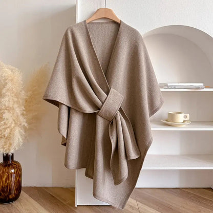 Lichte Poncho Cape met Bescherming tegen Wind en Kou – Warme Shawl voor Najaar en Winter