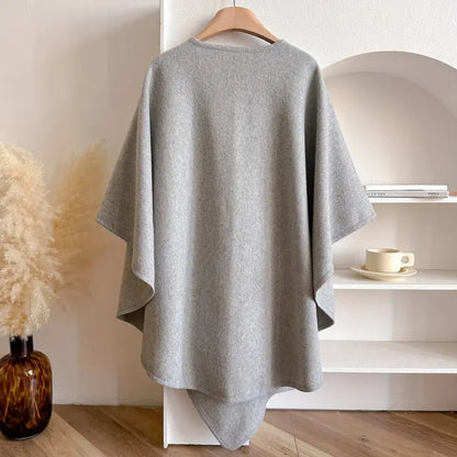 Lichte Poncho Cape met Bescherming tegen Wind en Kou – Warme Shawl voor Najaar en Winter