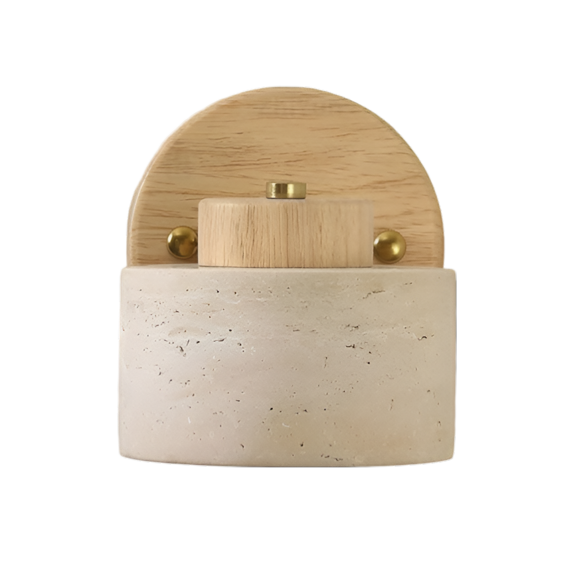 Wandlamp Travertin Steen LED E27 3000K Japandi Compact Rond
