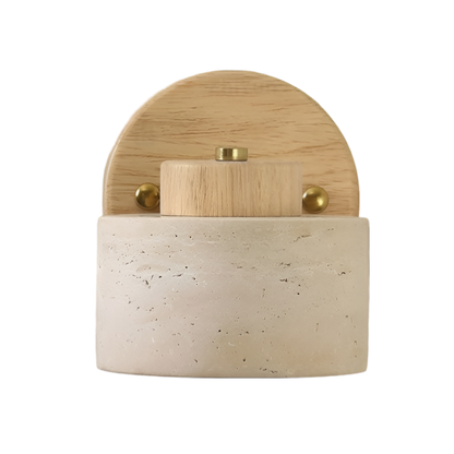 Wandlamp Travertin Steen LED E27 3000K Japandi Compact Rond
