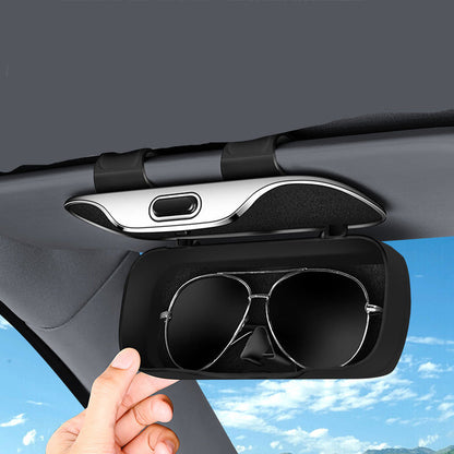 Brillenkoker Auto Zonneklep Opberghouder met Clip Zwart Grijs Bruin Beige Bescherming Krassen Veilig Zonnebrillen Opbergen Rijden