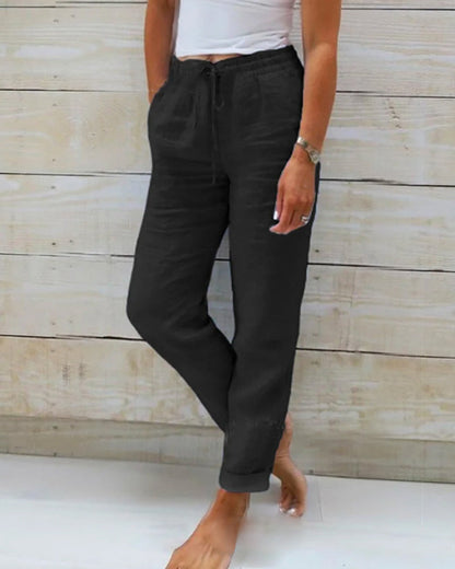 Elastische Pantalon van Katoen voor Vrouw