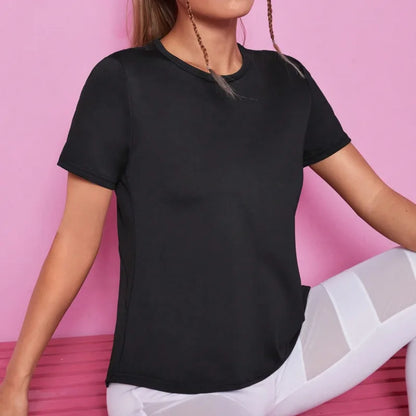 Vrouwelijke Sporttop Korte Mouwen Fitness