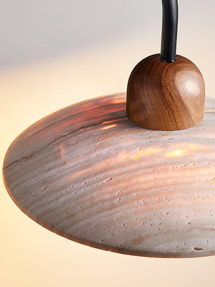 Travertijn Wandlamp Minimalistische Schijf Design Natuursteen Verlichting voor Woonkamer Slaapkamer Gang Moderne Interieur Wandverlichting met Warm Licht