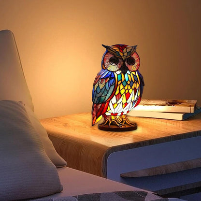Handgemaakte Uilenlamp met Zacht Warm Licht voor Sfeervolle Verlichting