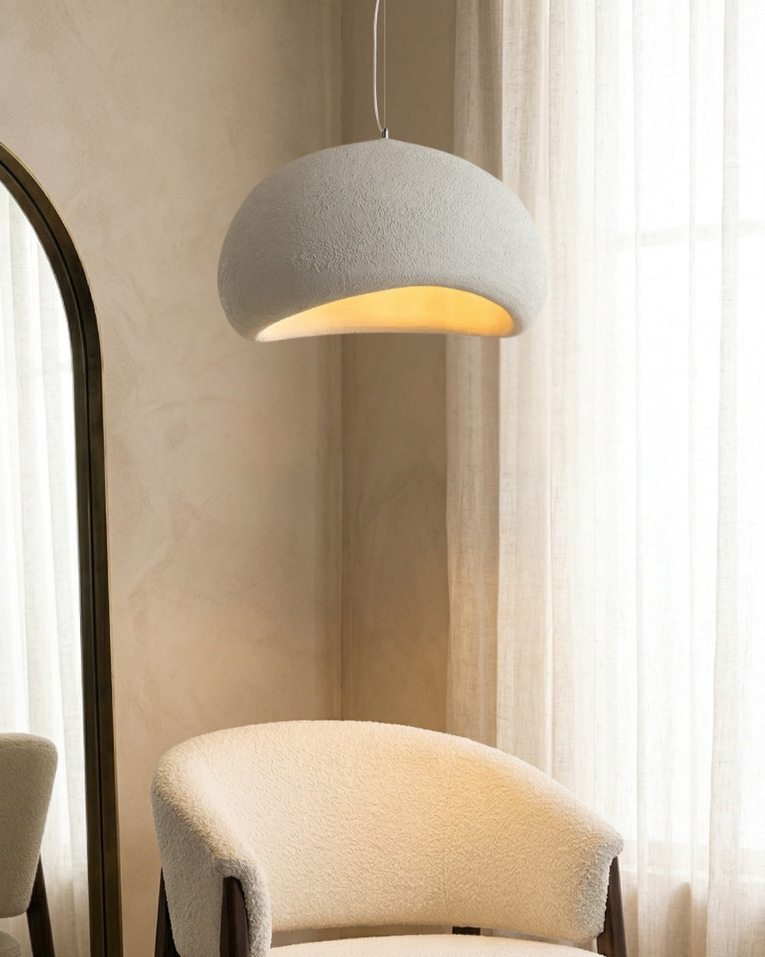 Wabi Sabi Polymeeren Hanglamp – Organische Textuur Scandinavische Lichtdesign voor Woonkamer Eetkamer