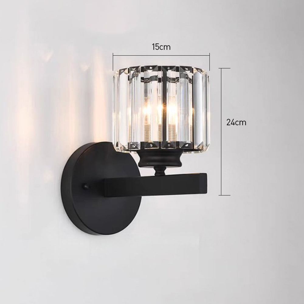 Wandlamp Glas Metaal Zwart 24cm Wandverlichting Woonkamer Slaapkamer Moderne Wandlamp Transparante Kap Accentverlichting
