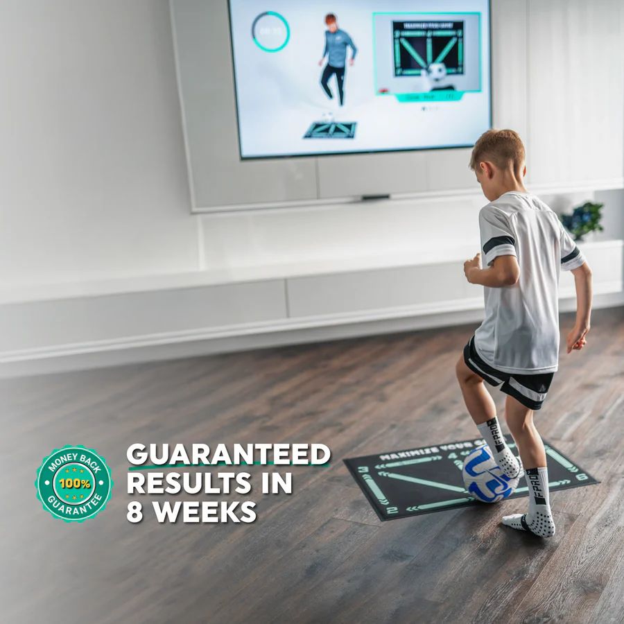 Voetbal Trainingsmat 90x60 cm met Videotraining Anti-slip Sokken Dribbelmat Thuistraining Coördinatie Kinderen Balcontrole Voetbalmat Oefeningen