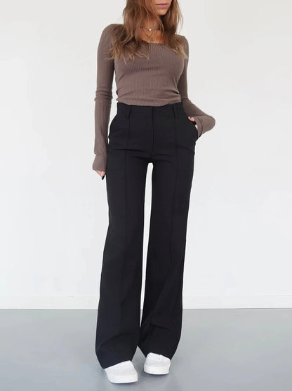 Hoge Taille Broeken Zomerse Stijl Chic Comfortabel