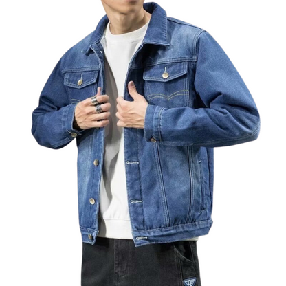 Heren Winterjas Denim Warm en Stevig