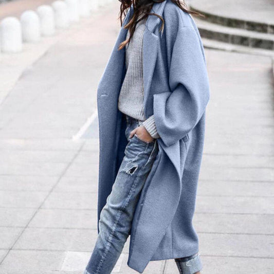 Damesjas Oversized met Lange Revers Warme Herfstjas - StudioMarella