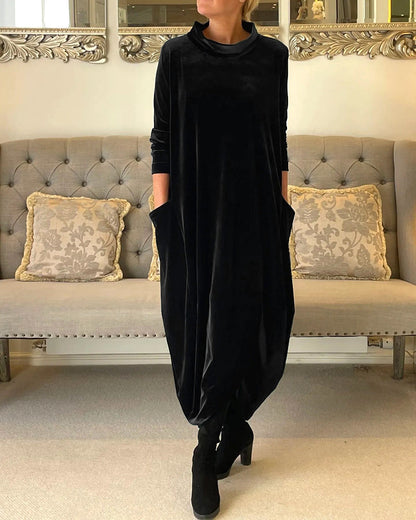 Damesjurk Lange Mouwen Velvet Comfortabel Herfstjurk