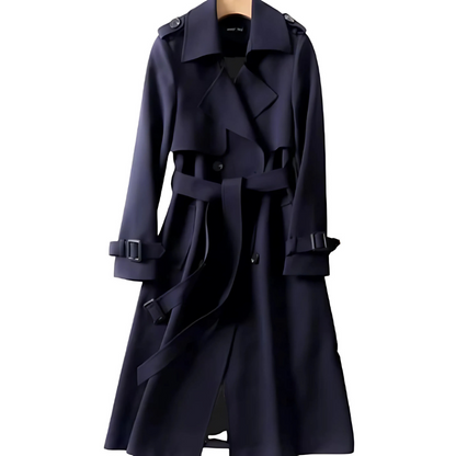 Dames Trenchcoat Lang Dubbel Rijen Elegant Klassiek - StudioMarella