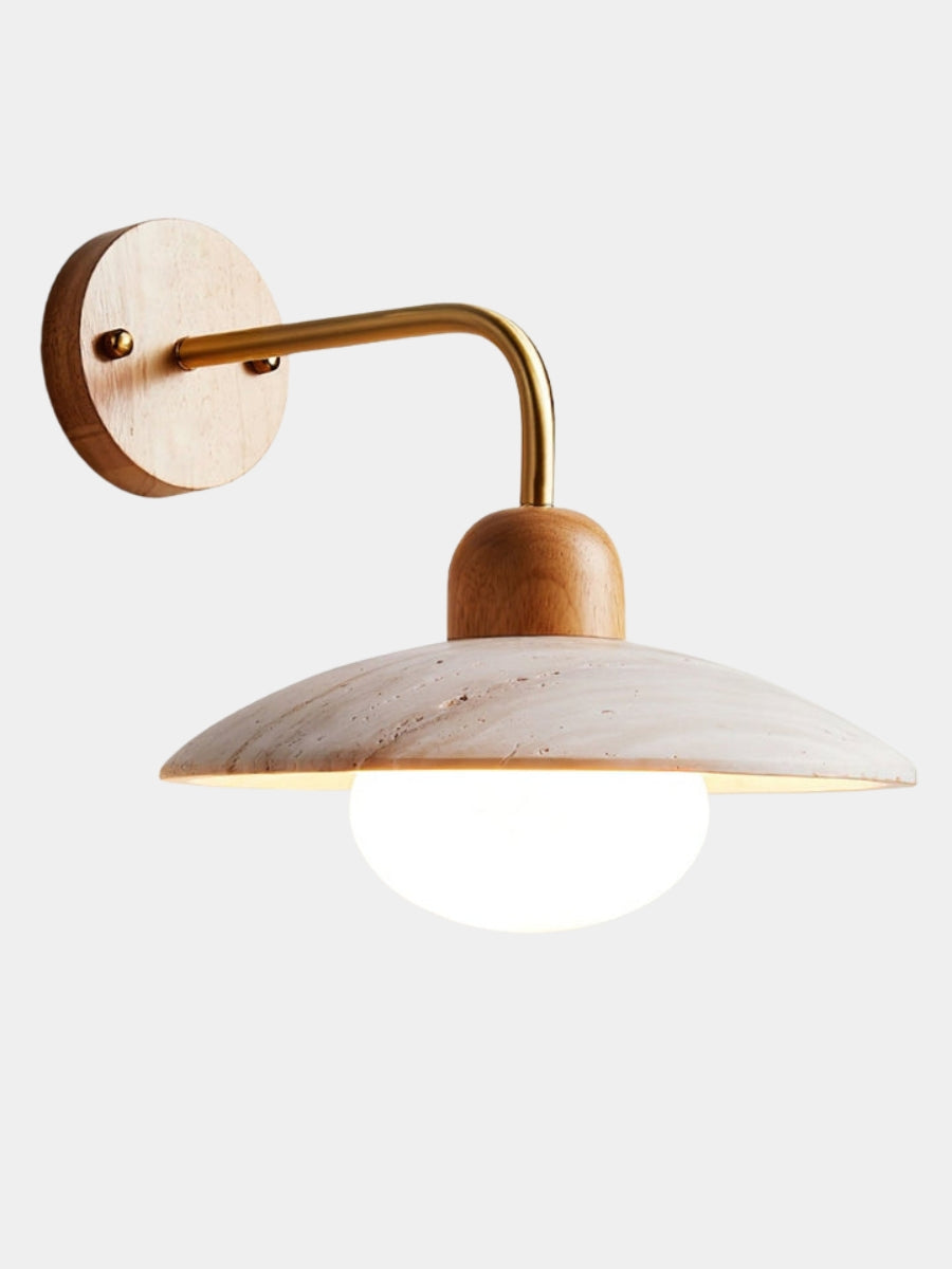 Travertijn Wandlamp Minimalistische Schijf Design Natuursteen Verlichting voor Woonkamer Slaapkamer Gang Moderne Interieur Wandverlichting met Warm Licht