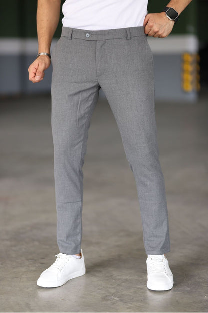 Grijze Chino Broek voor Mannen Slim Fit - StudioMarella