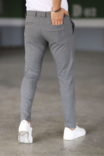 Grijze Chino Broek voor Mannen Slim Fit