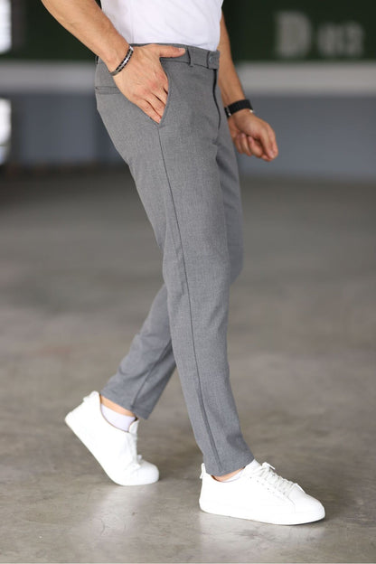 Grijze Chino Broek voor Mannen Slim Fit