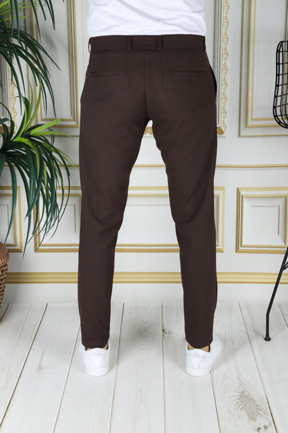 Bruine Chino Broek voor Mannen Slim Fit Model