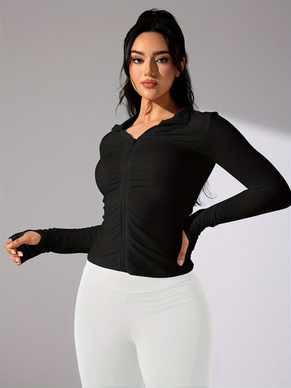Vrouwelijke Sportjack Lange Mouwen Casual Stijl → Sportjack Vrouw Lange Mouwen Waterdicht Casual
