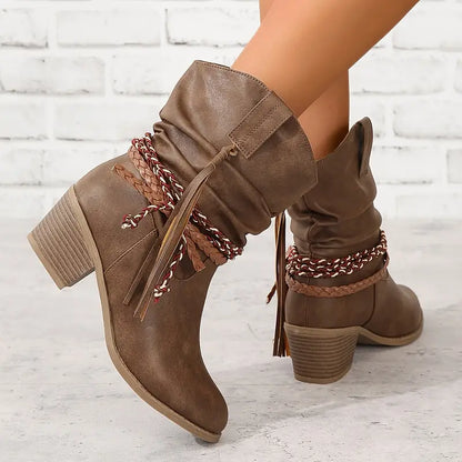 Dames Western Laarzen Cowboystijl Hoge Hak